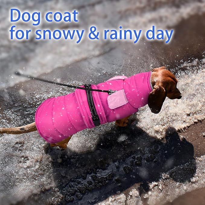 MIGOHI Thermal Large Dog Fleece Jacket - Rainproof Coat for Large Dogs, Thick Dog Winter Coat,Snow Jacket for Dogs Windproof for Hunting Camping,Windy Chilly Days,Doberman,Great Dane,3XL,Rosepink