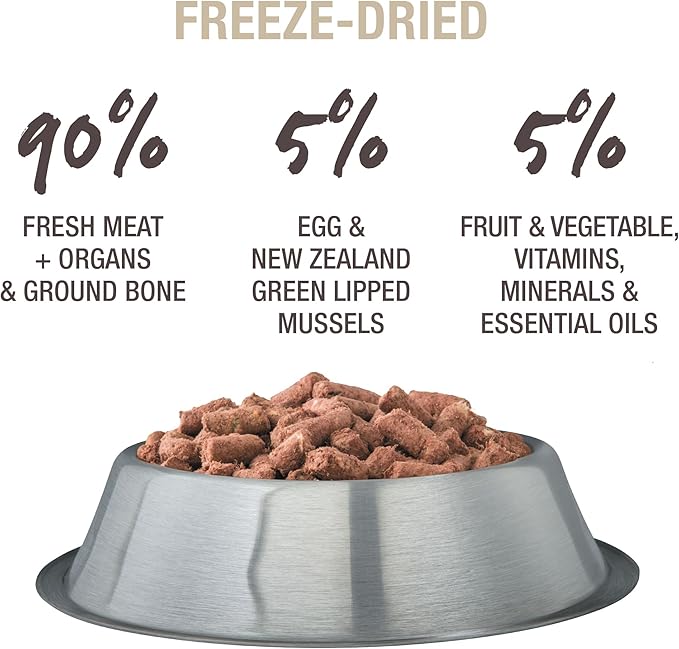 K9 Natural Beef Freeze Dried Dog Food, High-Meat Natural Complete Meal or Meal Toppers for Dogs, Grass-Fed Beef from New Zealand, Grain-Free, GMO-Free, Complete & Balanced Nutrition, 17.6oz