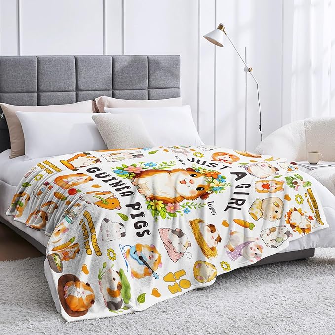Guinea Pig Blanket Gifts for Girls Women Guinea Pig Throw Blanket Birthday Stuff Gifts Bedding Decor for Kids Adults 50"x40"