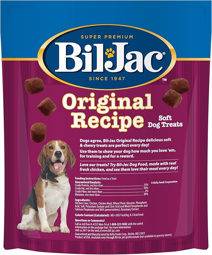 Bil-Jac Original Recipe Soft Training Treats for Dogs, Made with Chicken Liver, Resealable Double Zipper Pouch 10oz (2-Pack)