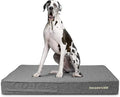 The Dog’s Bed Orthopedic Memory Foam Dog Bed for XXL Dogs, Waterproof Washable Cover, Anti-Slip Base, Calming Surface – CertiPUR-Certified Foam, Grey Linen, 6 Inch Thick