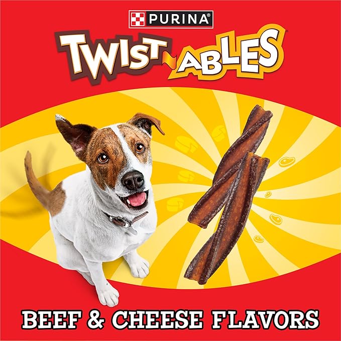 Purina Twistables Beef and Cheese Flavor Treats for Dogs - (Pack of 4) 26 oz. Pouches