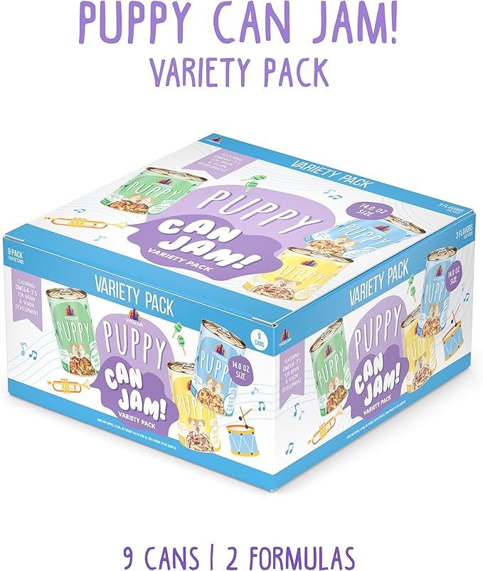 Weruva Puppy Food, Puppy Can Jam Variety Pack, 14oz Can, Pack of 9