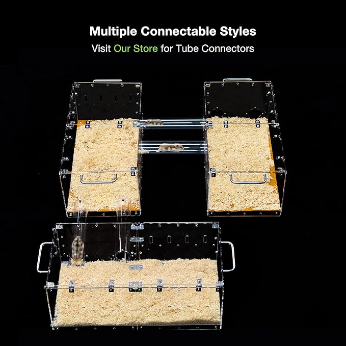 GuineaLoft™ Acrylic Cage (Model-P3B) - Small 2x1 ft Enclosed w/Lid & Bottom for Hamsters, Rats, Mice, Gerbils, Also Works for a Single Guinea Pig, or as a Transport Cage