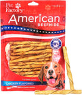 Pet Factory American Beefhide 5in Twist Sticks Dog Dental Chews - Natural Rawhide Dental Chews with Chicken Flavor for Small to Medium Dogs, Promotes Oral Health - 5 Inches (Pack of 1)