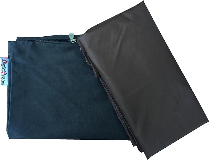 Dogbed4less 2 Pack Gel Cooling Memory Foam Dog Bed for Small Medium Pet with Waterproof Internal Cover, Microsuede Espresso 34X27X3 Inches