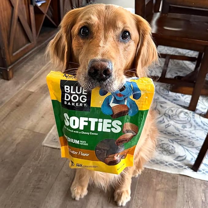 Blue Dog Bakery Softies, Soft & Chewy Peanut Butter Dog Treats, Medium Size, Healthy Treats, All Natural Ingredients,10 oz (Pack of 1)