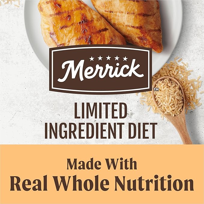 Merrick Limited Ingredient Diet Premium And Natural Kibble With Healthy Grains Chicken And Brown Rice Dog Food - 4.0 lb. Bag