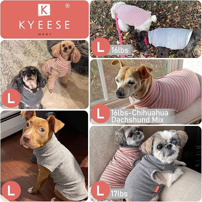 KYEESE 2Pack Dog Sweater Pullover Small Pet Sweaters Dog Sweaters for Small Dogs Girl Stretchy Pets Sweatshirt Warm Pets Clothes Soft Dogs Clothes Turtleneck Pet Coats