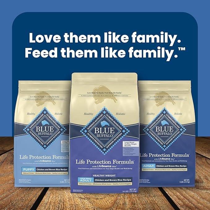 Blue Buffalo Life Protection Formula Healthy Weight Large Breed Adult Dry Dog Food for Weight Control, Made with Natural Ingredients, Chicken & Brown Rice Recipe, 34-lb Bag