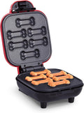 Dash Mini Dog Treat Maker - DIY Bone-Shaped Treats - Personalized Dog Gifts - Easy to Clean - 6 Bones, Red