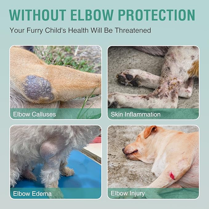 Dog Elbow Protector for Front Legs, Supports Elbow and Shoulder Joints, Helps Reduce Calluses, Pressure Sores & Hygroma, Reflective Design, Both Legs, Size XXL