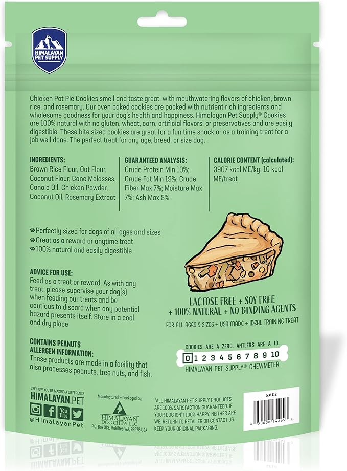 Chicken Pot Pie Cookies|Lactose Free - Soy Free - Gluten Free - Wheat Free | USA Made | for All Breeds | 14 oz of All Natural, Baked, Crunchy Goodness