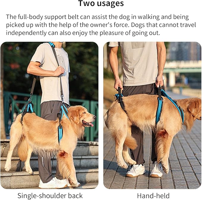 Senior Dog Harness Adjustable Mobility Aid for Disabled Elderly Pet with Quick to Release Soft Padding