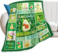 SweetFox Avocado Blanket, Funny Cute Avocado Decor Throw Blanket Gifts for Girls Boys Lovers Super Warm Soft Plush Lightweight Fleece Flannel Winter Bedding Blankets for Kids Adults Women 50"X40"