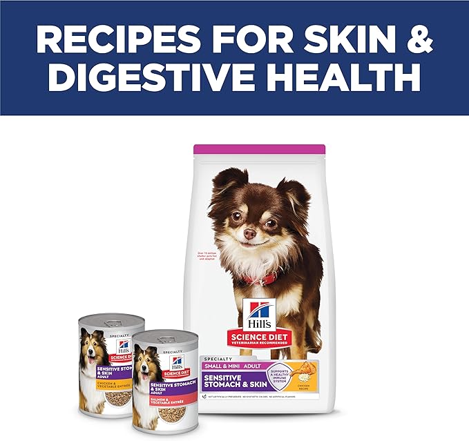 Hill's Science Diet Adult 1-6 Sensitive Stomach & Skin Small & Mini Breeds Dry Dog Food, Chicken Recipe, 15 lb. Bag (Updated Formula)