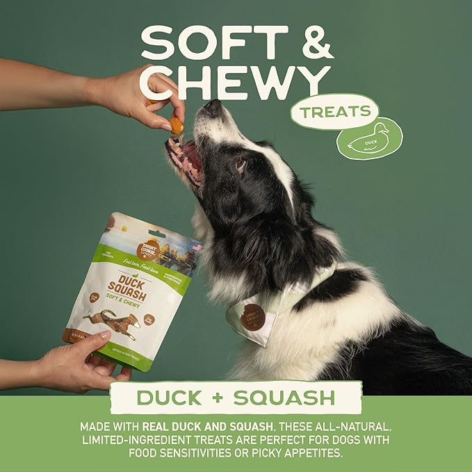 Smart Cookie All Natural Soft Dog Treats - Duck & Squash - Training Treats for Dogs with Allergies or Sensitive Stomachs - Grain Free Dog Treats, Chewy, Human-Grade, Made in USA - 5oz Bag