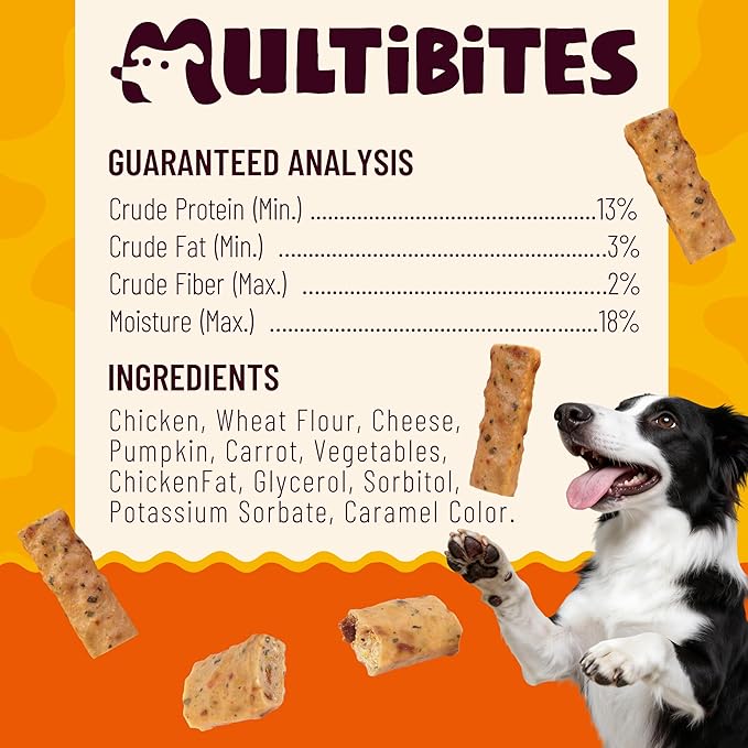 7.4 oz Natural Chicken & Pumpkin Bars for Dogs - Healthy Dog Treats Dog Training Treats - Healthy Digestive Support Snacks for Small, Medium, Large Dogs