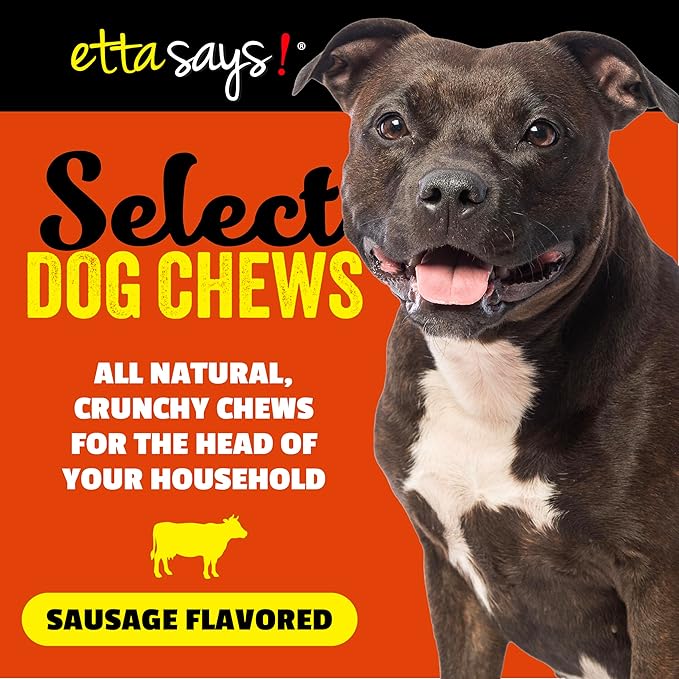 etta says! Select Dog Chews 7” Sausage - Rawhide-Free, All Natural Chews - High in Protein - Made in The USA (20 Count Pack of 1)