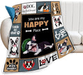 Boston Terrier Blanket, Dog Throw Blankets, Boston Terrier Gifts for Boys Girls Women Men Lover Adult Cozy Fleece Flannel Bedding Stuff Animal Plush for Couch Sofa Bed 60"X50"