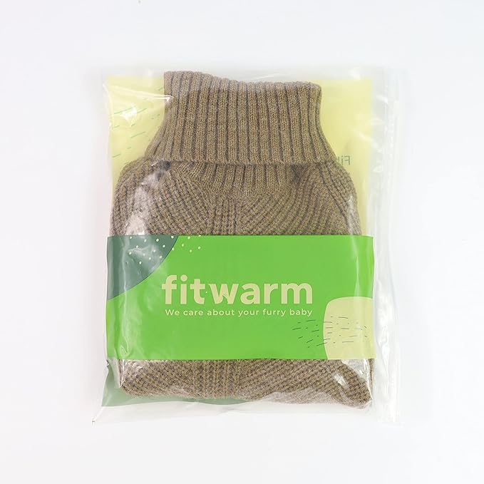Fitwarm Thermal Knitted Dog Sweater Doggy Winter Coat Pet Clothes Doggie Turtleneck Jacket Puppy Outfits Cat Sweatsuit Sage Green X-Large