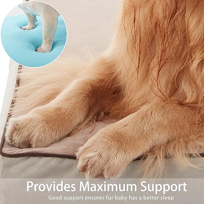Orthopedic Memory Foam Dog Bed, Cooling Dog Beds for Medium/Large Dogs -Waterproof Pet Bed for Crate with Removable Washable Cover (M(29inch,45Lbs))