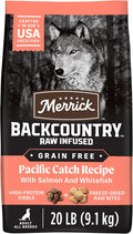 Merrick Backcountry Grain Free Dry Adult Dog Food, Kibble With Freeze Dried Raw Pieces, Pacific Catch With Salmon - 20.0 lb. Bag