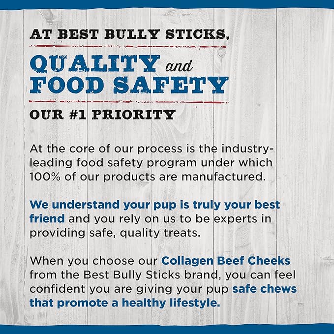 Best Bully Sticks Peanut Butter Beef Cheek Treats - Large 4 Count (Pack of 1) - All-Natural, Collagen-Rich, Rawhide Alternative