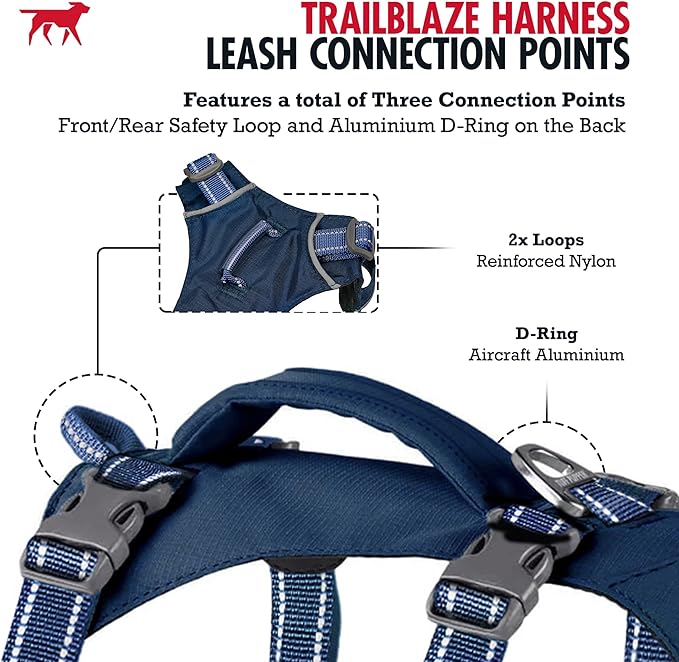 Tuff Pupper Escape Proof Dog Harness for Medium Dogs | No Pull Lightweight Adjustable Harness | No Escape Multifunctional Outdoor Pet Gear | Strong Durable Breathable | Secure Comfortable Fit
