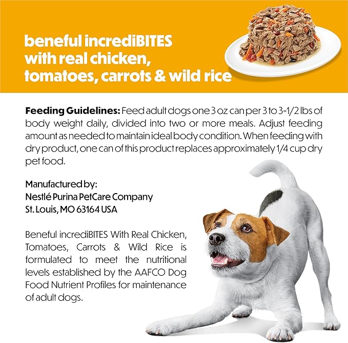 Purina Beneful Small Breed Wet Dog Food in Gravy, IncrediBites With Real Chicken - (Pack of 12) 3 oz. Cans