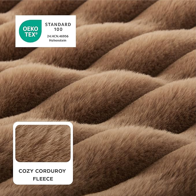 Bedsure ComfyFleece™ Orthopedic Dog Beds Large Sized Dog, Waterproof Memory Foam Pet Bed with Sides, Non-Slip Bottom and Egg-Crate Foam Large Pet Couch Sofa with Washable Corduroy Cover, Brown