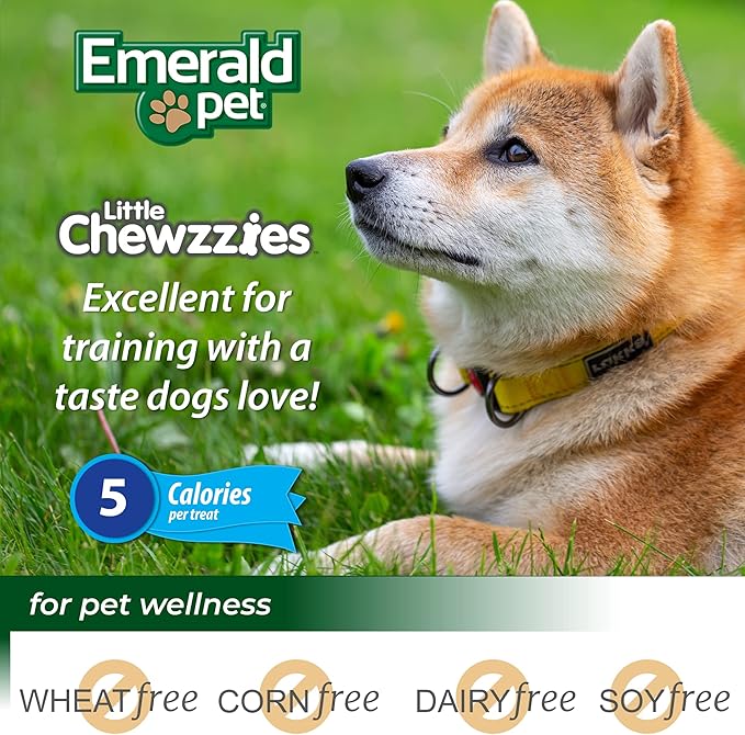 Emerald Pet Little Chewzzies Wheat Free Training Dog Treats — Healthy and Tasty Natural Dog Chews with Real Meat or Peanut Butter — Limited Ingredient Dog Treats Made in The USA — Turducky, 5 oz