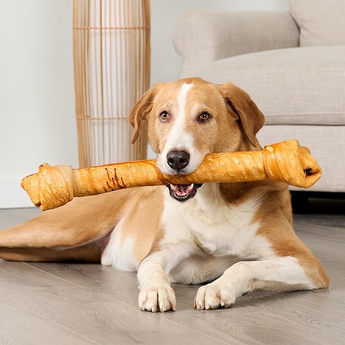 American Beefhide Bones 21-22" Dog Chew Treats - Chicken Flavor, I Count/1 Pack