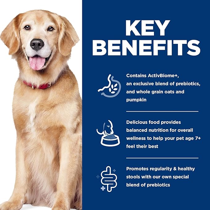 Hill's Science Diet Adult 7+ Perfect Digestion Dry Dog Food, Chicken, Whole Oats, & Brown Rice, 22 lb. Bag