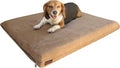 Dogbed4less 2 Pack Gel Cooling Memory Foam Dog Bed for Small to Medium Pet with Waterproof Internal Cover, Microsuede Brown 34X27X3 Inches
