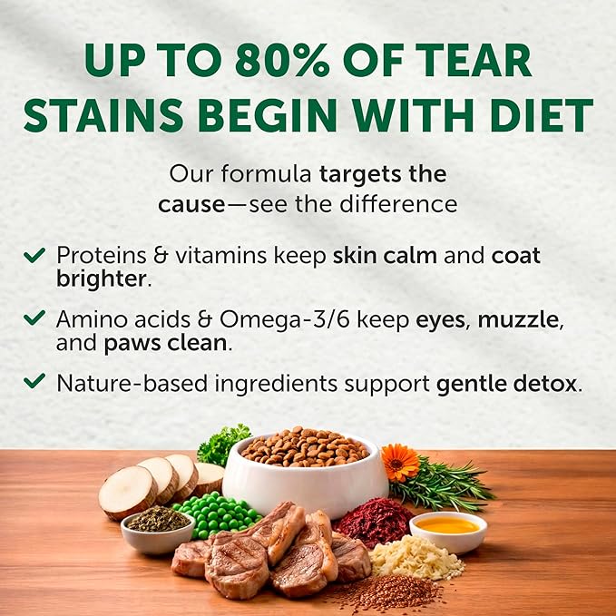 Nature's Protection Grain Free Dry Dog Food for Small Breed - High Protein, Tear Stain Diet for Adult Dogs with Light Fur, Small Bites Kibble (Superior Care - Lamb, 22 lb)