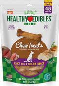 Nylabone Healthy Edibles Natural Dog Chews, Long Lasting Bones for Dogs, Roast Beef & Chicken Flavor Dog Treats, X-Small (34 Count)