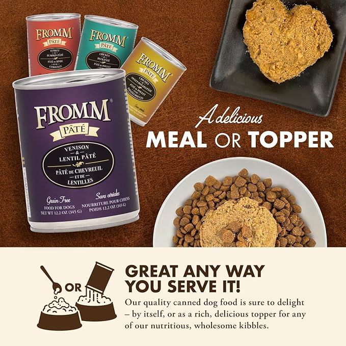Fromm Venison & Lentil Pate Dog Food - Premium Wet Dog Food - Venison Recipe - Case of 12 Cans