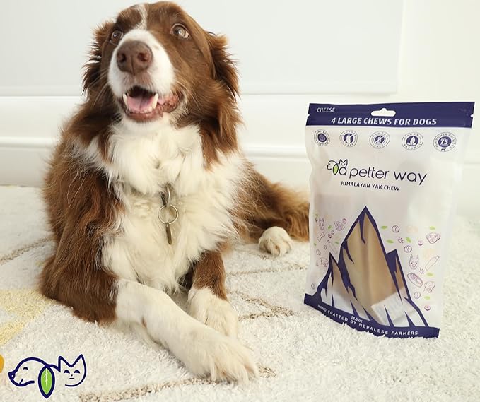 Himalayan Yak Chews, Natural Dog Treats, Limited Ingredients, 68 grams of protein, raw-hide alternative, large dog chews for aggressive chewers (Cheese)