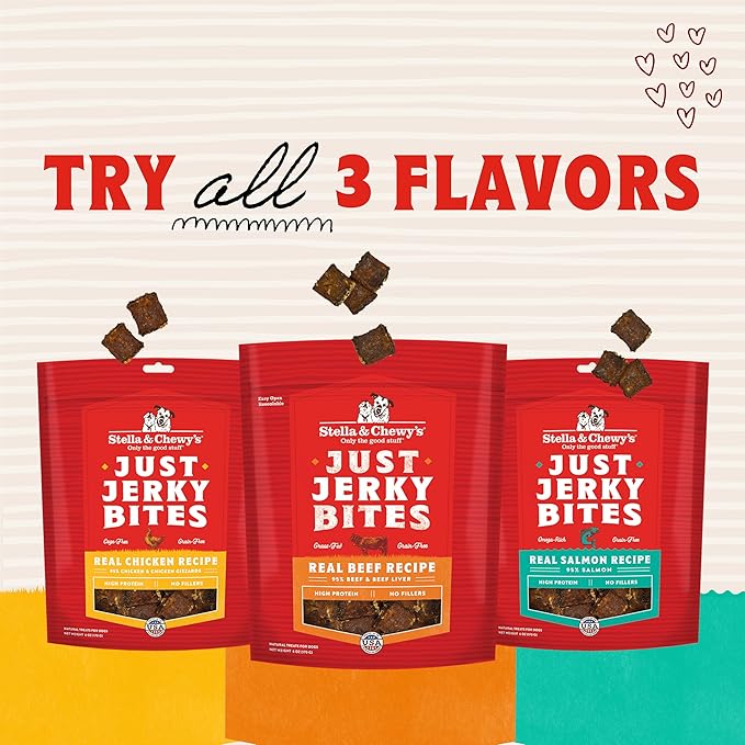 Stella & Chewy's Premium Chicken Jerky Dog Treats - 95% Real Meat Bites for Sensitive Stomachs - Natural Limited Ingredient Treats for Small and Large Dogs - No Grain, Wheat or Soy - 6 oz Bag