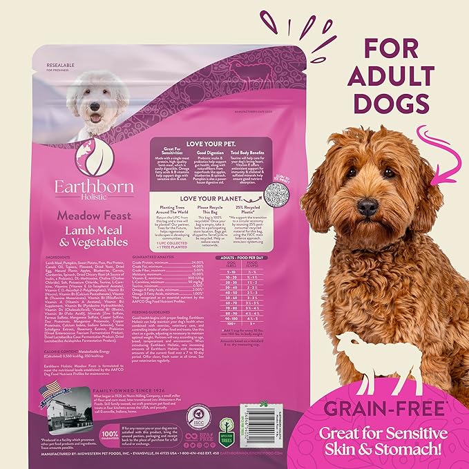 Earthborn Holistic Meadow Feast 25 lb. Lamb Meal & Vegetables Grain-Free Dry Dog Food