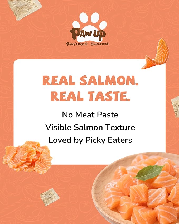 PAWUP Freeze Dried Salmon Dog Treats, Single Ingredient Raw Dog Food Toppers, Healthy Training Treats for Dogs,3.8 oz