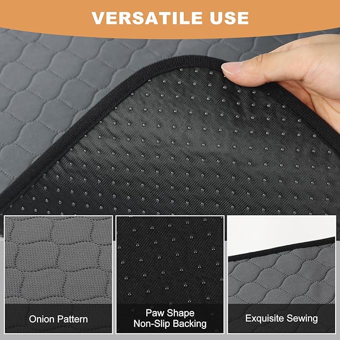 3 Pack Guinea Pig Cage Liners, Washable Guinea Pig Pee Pads Waterproof Reusable & Anti Slip Guinea Pig Bedding Fast and Super Absorbent Pee Pad Tarp Bottom for Small Animals (Dark Grey 24" X 47")
