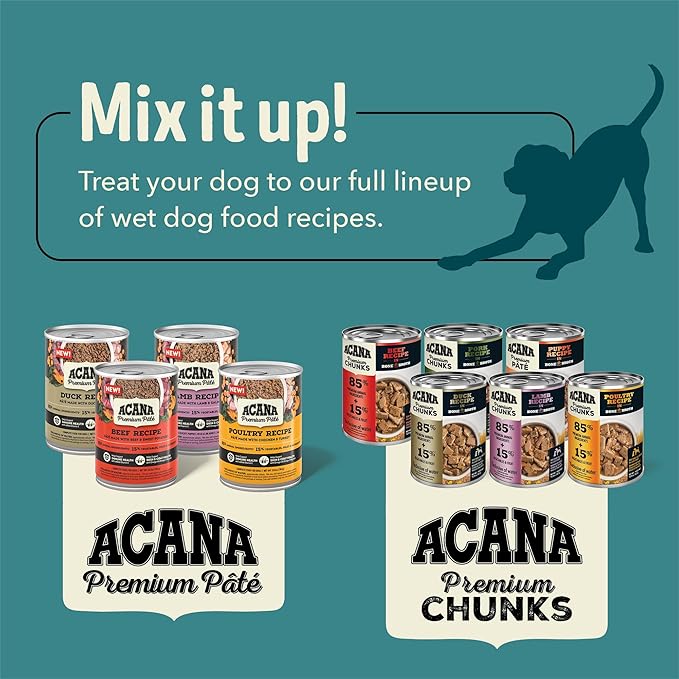 ACANA Premium Chunks in Bone Broth Grain-free Wet Dog Food Pork Recipe 12.8oz Cans (12 Count)