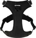 Voyager Dog Harness Dual Leash Attachment No-Pull Control Adjustable Soft but Strong Pet Harness for Medium and Large Dogs with 3M Reflective Technology, Black Nylon, S (Chest: 16-20")