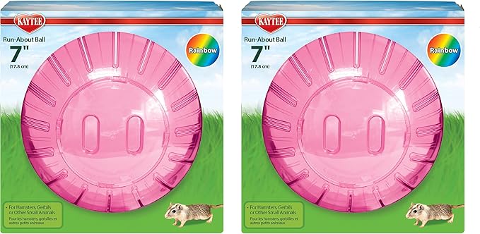 Kaytee 7" Assorted Color Run-About Exercise Ball for Pet Hamsters & Gerbils (Pack of 2)