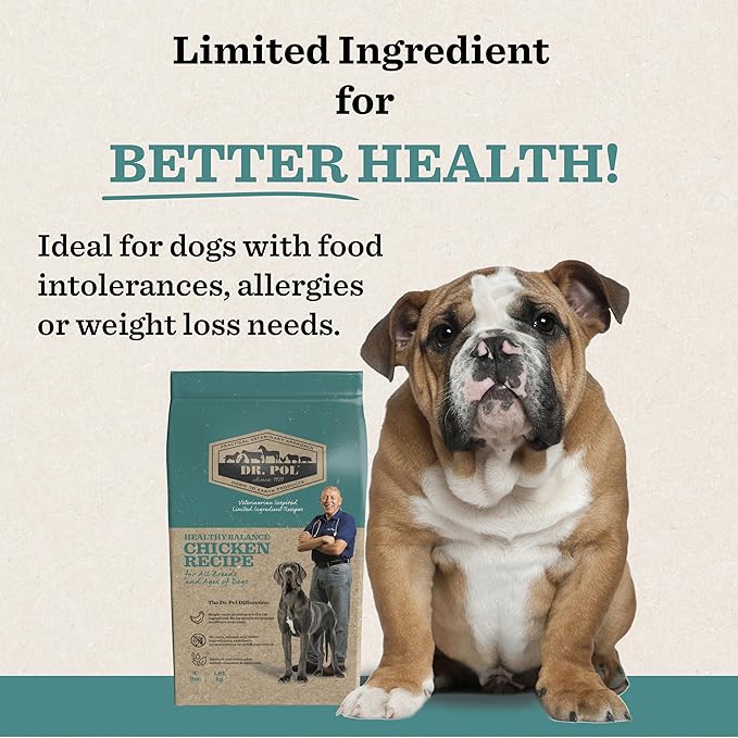 Dr. Pol Limited Ingredient Chicken Dog Food - Natural Healthy Balance Kibble, Vet Formulated for Sensitive Stomachs and Skin Allergies, Single Meat Source Made in USA, Chicken 12lb Bag