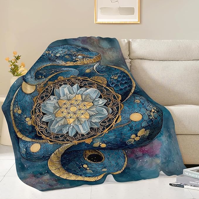 Snake Throw Blanket Snake Stuff Gifts for Kids Girls Boys Adults Women Men Soft Cozy Warm Plush Fluffy Fuzzy Fleece Blanket Decor 50''X60''