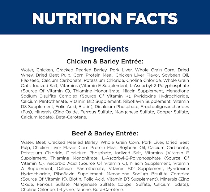 Hill's Science Diet Adult 7+, Senior Adult 7+ Premium Nutrition, Wet Dog Food, Variety Pack: Chicken & Barley; Beef & Barley Loaf, 13 oz Can Variety Pack, Case of 12