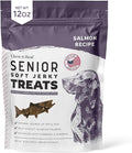 Chew + Heal Labs Seniors Soft Jerky Salmon Dog Treats - 12 oz of Omega Jerky - Dog Joint Supplement with Wild Alaskan Salmon and Turmeric - Made in the USA